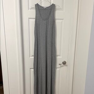 Splendid Heather Gray Maxi Dress Sleeveless Tank Racerback - size Large